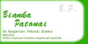 bianka patonai business card